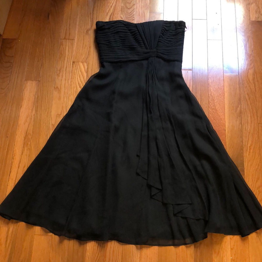 Coast strapless black chiffon dress